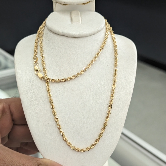 Unbrand Jewelry Kt Real Gold Rope Chain 29mm 22 Inch Poshmark